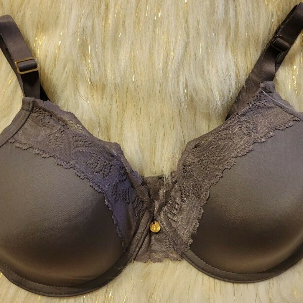 Natori 32D Hidden Glamour Contour T-Shirt Bra 736044 Gunmetal NWT